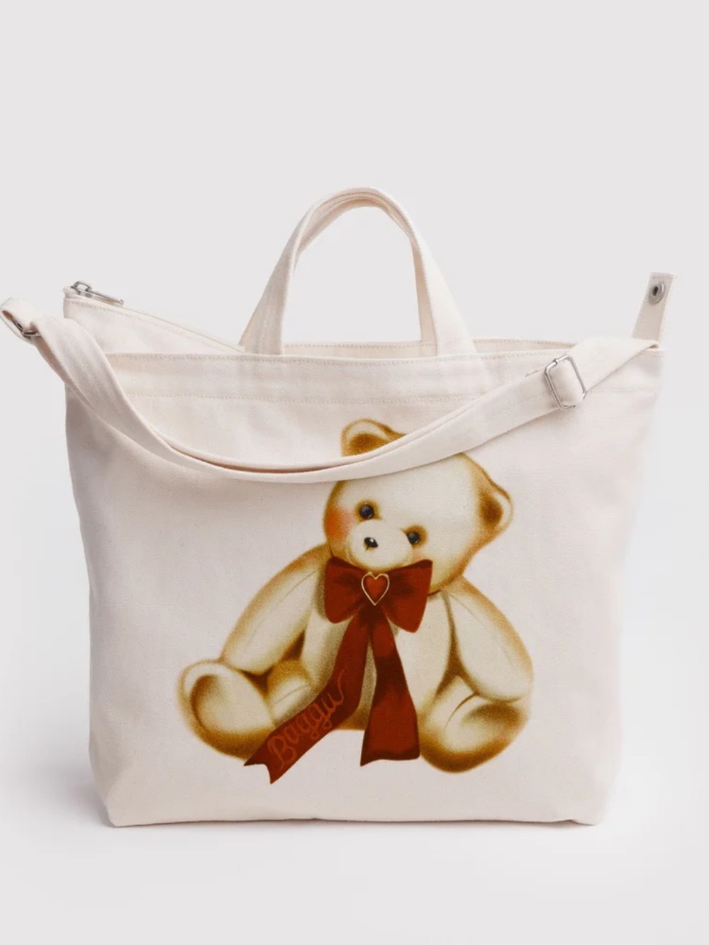 NWT Baggu Horizontal Zip Duck Bag in Teddy Bear